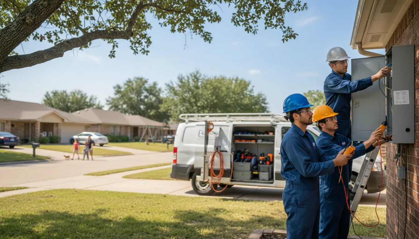 Certified electrician providing emergency electrical services in Roosevelt, TX